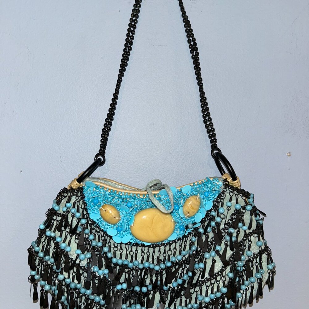 Jamin Puech Beaded Bag Turquoise and Black, mini bag - Picture 5 of 6